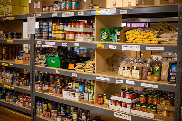 a grocery store filled with lots of food.